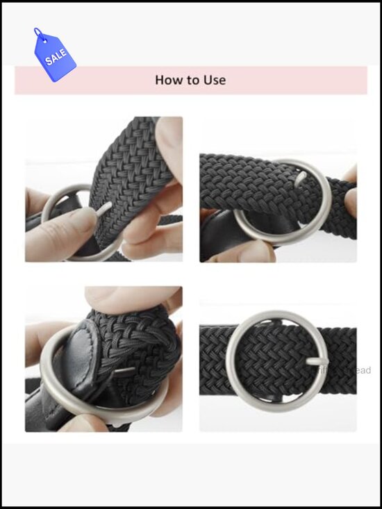 Plus Size Stretch Belt No-Hole Adjustable 39-75in Comfort Elastic